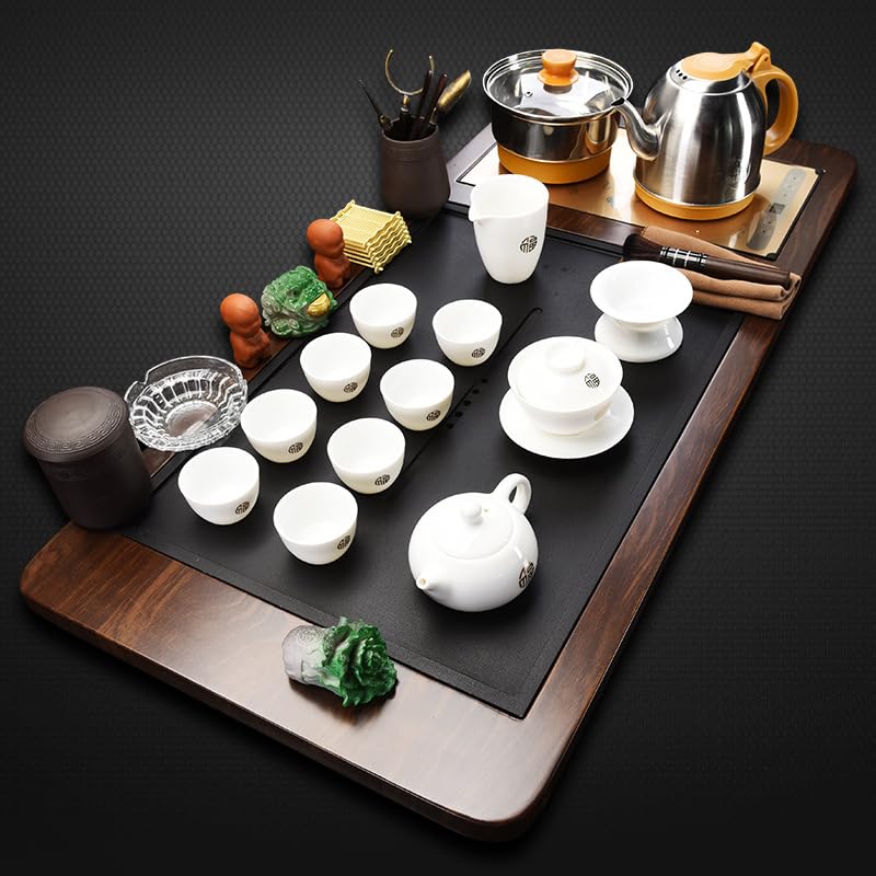 Amazon.com: 客厅功夫茶具整套 全自动上水一体功夫泡茶台烧水壶茶盘